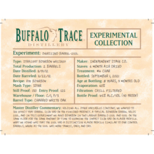Buffalo Trace Experimental Collection Oversized Barrel - 250L