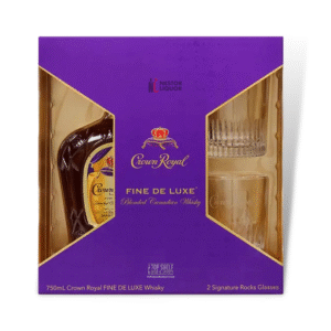 Crown Royal Canadian Whisky Gift Set W/ Signature Rocks Glasses