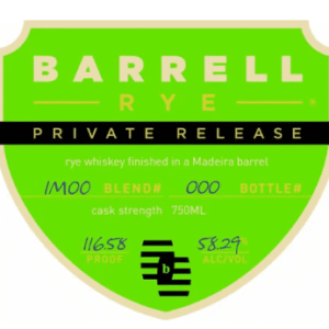 Barrell Rye Private Release Finished in a Madeira Barrel