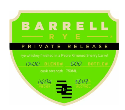 Barrell Rye Private Release Finished in a Pedro Ximenez Sherry Barrel