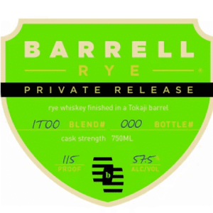 Barrell Rye Private Release Finished in a Tokaji Barrel