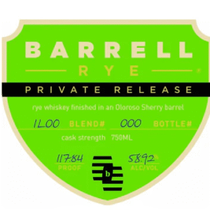 Barrell Rye Private Release Finished in an Oloroso Sherry Barrel