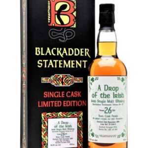 Blackadder Statement "Drop of the Irish" 26 Year Old Single Rum Cask Irish Single Malt Whiskey | 700ML