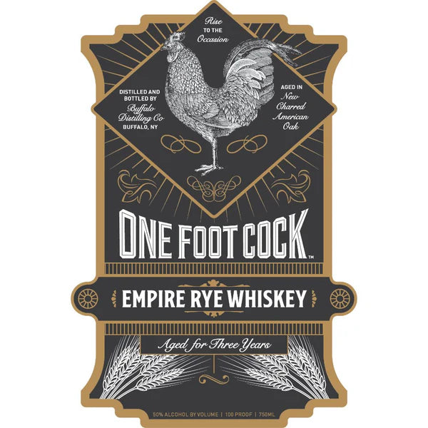 Buffalo Distilling One Foot Cock Empire Rye Whiskey