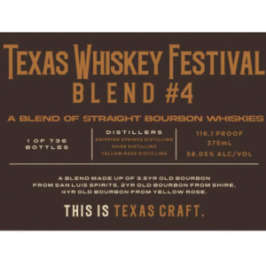 Crowded Barrel Texas Whiskey Festival Blend #4 Blend of Straight Bourbon Whiskies | 375ML