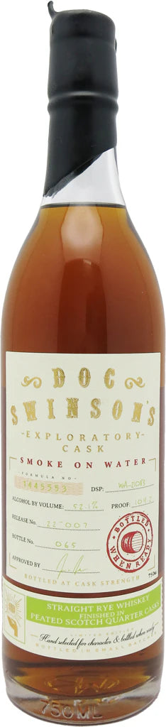 Doc Swinson Exploratory Cask Smoke on the Water Straight Rye Whisky