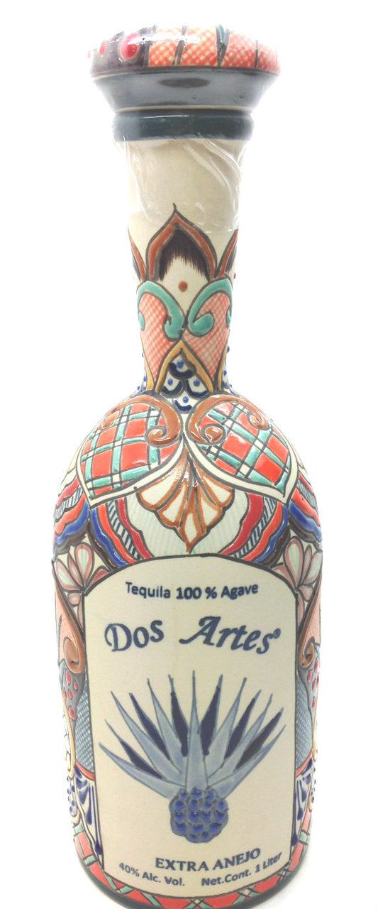 Dos Artes Ceramic Art Bottle Extra Anejo Tequila (Round Bottle) | 1L
