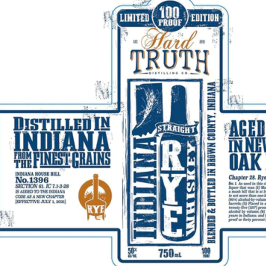 Hard Truth 4 Year Old Limited Edition Indiana Straight Rye Whisky