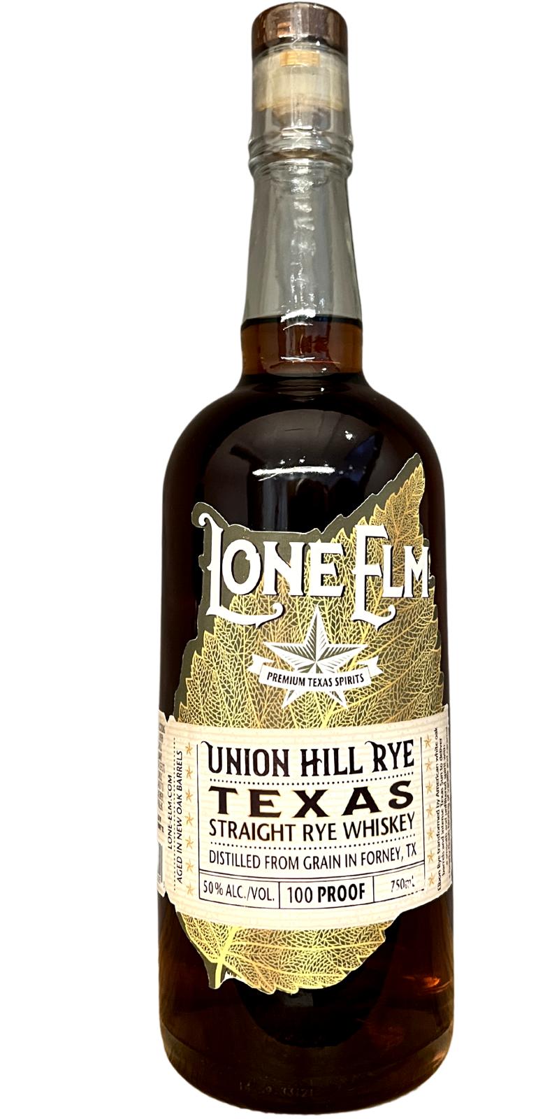 Lone Elm Texas Straight Union Hill Rye Whiskey