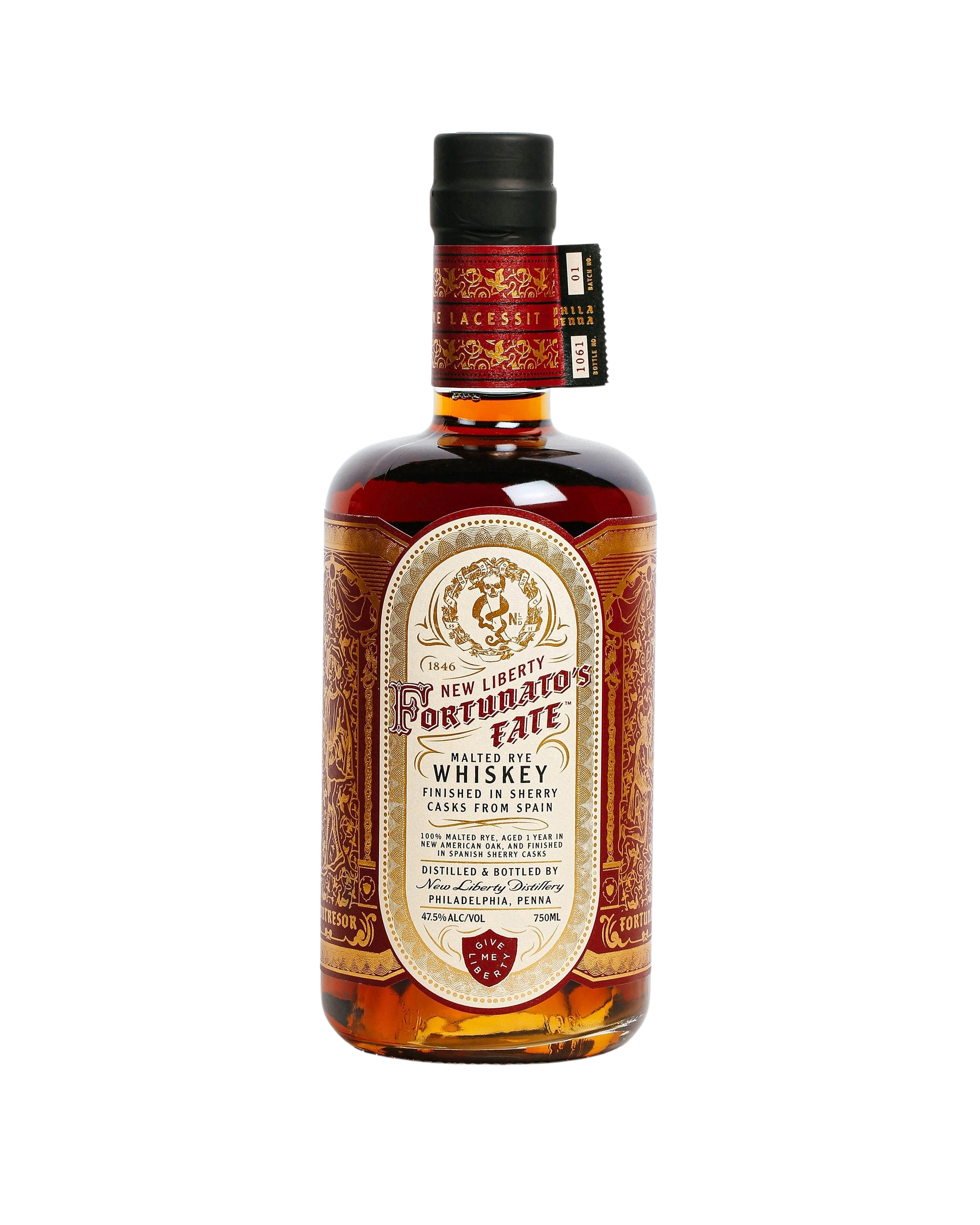 New Liberty Distillery Fortunato's Fate Rye Whiskey