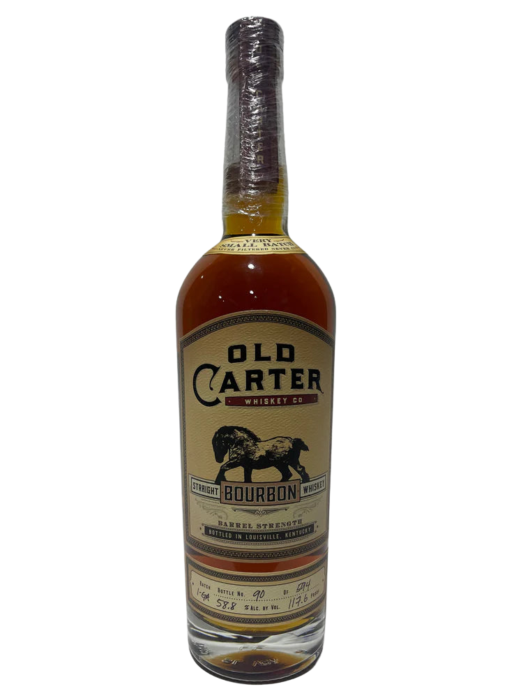 Old Carter Very Small Batch 1-GA Barrel strength Straight Bourbon 117.6 Proof Bottle 90 of 594