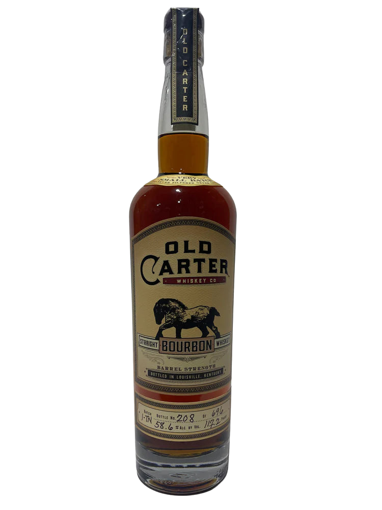 Old Carter Very Small Batch 1-TN Barrel strength Straight Bourbon 117.2 Proof Bottle 208 of 696
