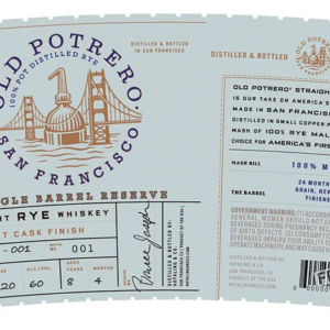 Old Potrero 8 Year Old Single Barrel Reserve Port Cask Finish Straight Rye Whiskey