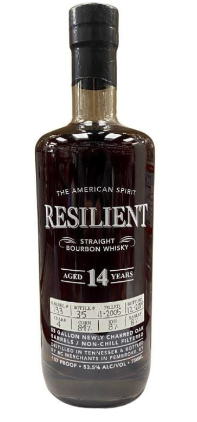 Resilient Single Barrel #133 14 Year Old Straight Bourbon Whisky
