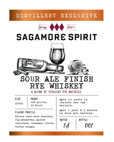Sagamore Spirit Distillery Exclusive Sour Ale Finish Rye Whiskey