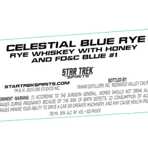 Star Trek Spirits Celestial Blue Rye Whiskey