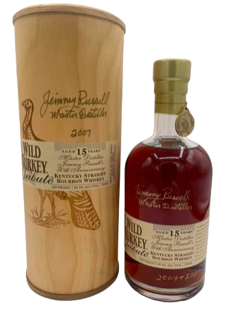 Wild Turkey Tribute 15 Year Old Jimmy Russell 50th Anniversary Kentucky Straight Bourbon Whiskey